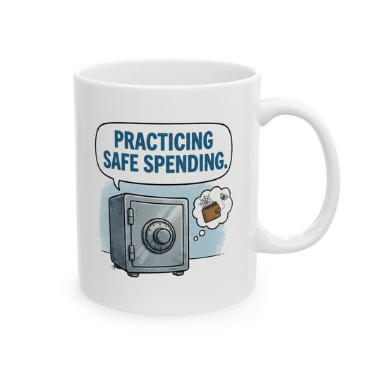 Practicing Safe Spending Mug | Funny Finance & Investing Gift