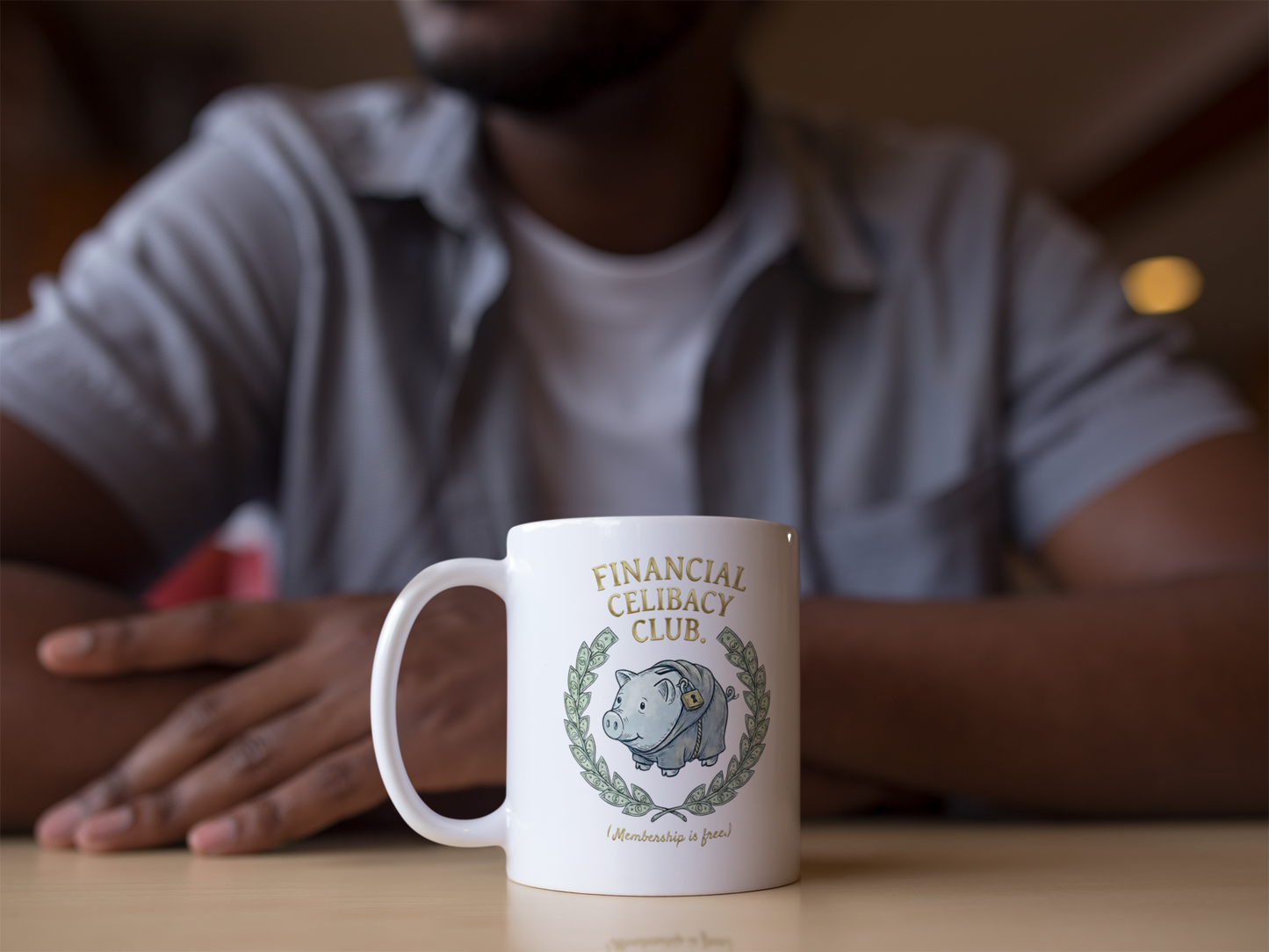 Financial Celibacy Club Mug - Funny Piggy Bank Saver Gift