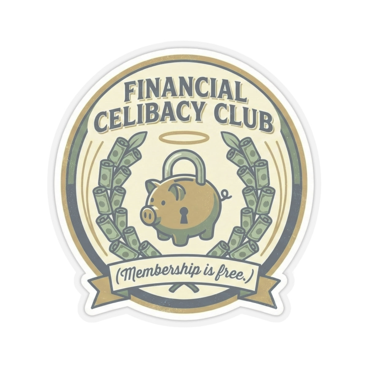 Financial Celibacy Club Sticker | Funny Money Saving & Investing Decal | "Membership is Free"