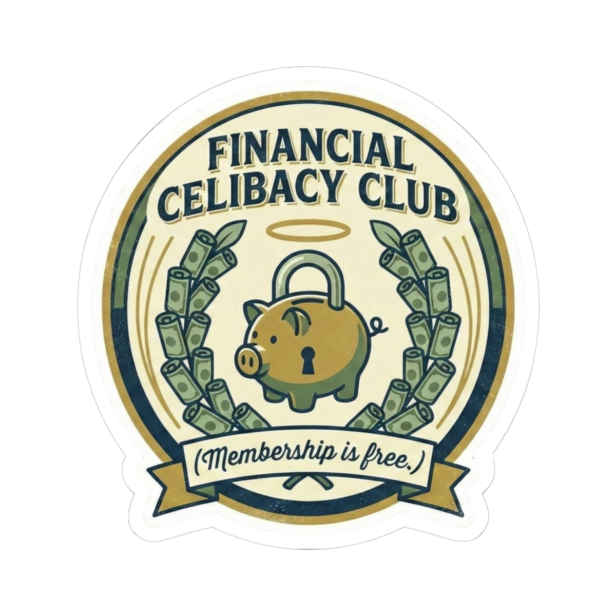 Financial Celibacy Club Sticker | Funny Money Saving & Investing Decal | "Membership is Free"