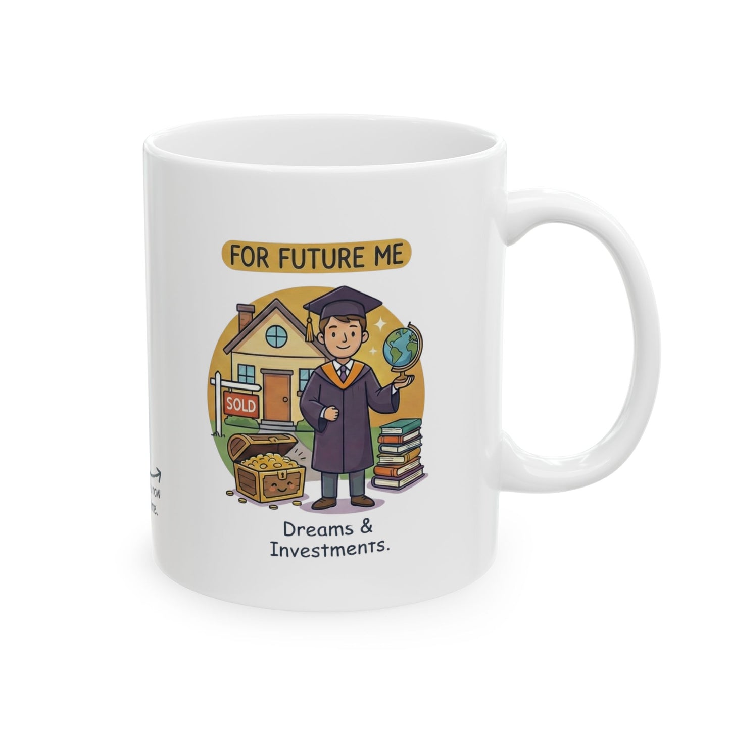 Acting Broke Now for Future Me Mug — Funny Financial Planner Ceramic Coffee Cup (11oz/15oz)