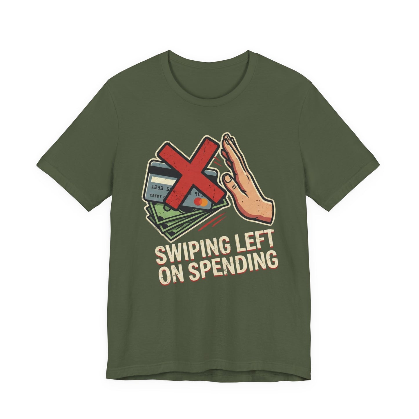 Swiping Left On Spending T-Shirt | Funny Financial Discipline & Budgeting Tee for Savers