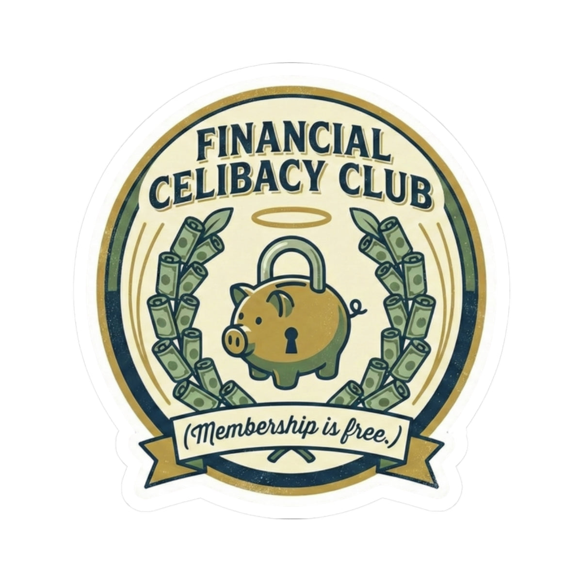 Financial Celibacy Club Sticker | Funny Money Saving & Investing Decal | "Membership is Free"