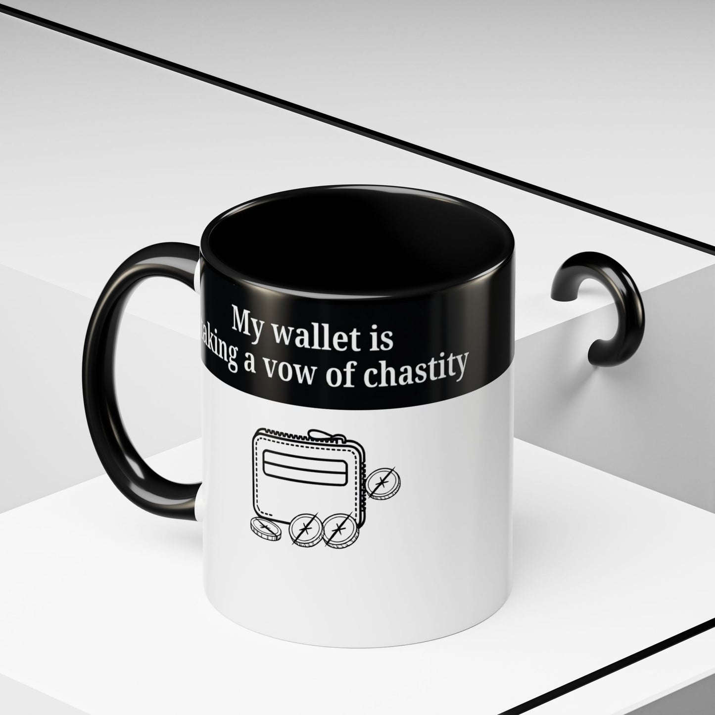"My Wallet is Taking a Vow of Chastity" Mug – Funny Frugal Gift for Savers