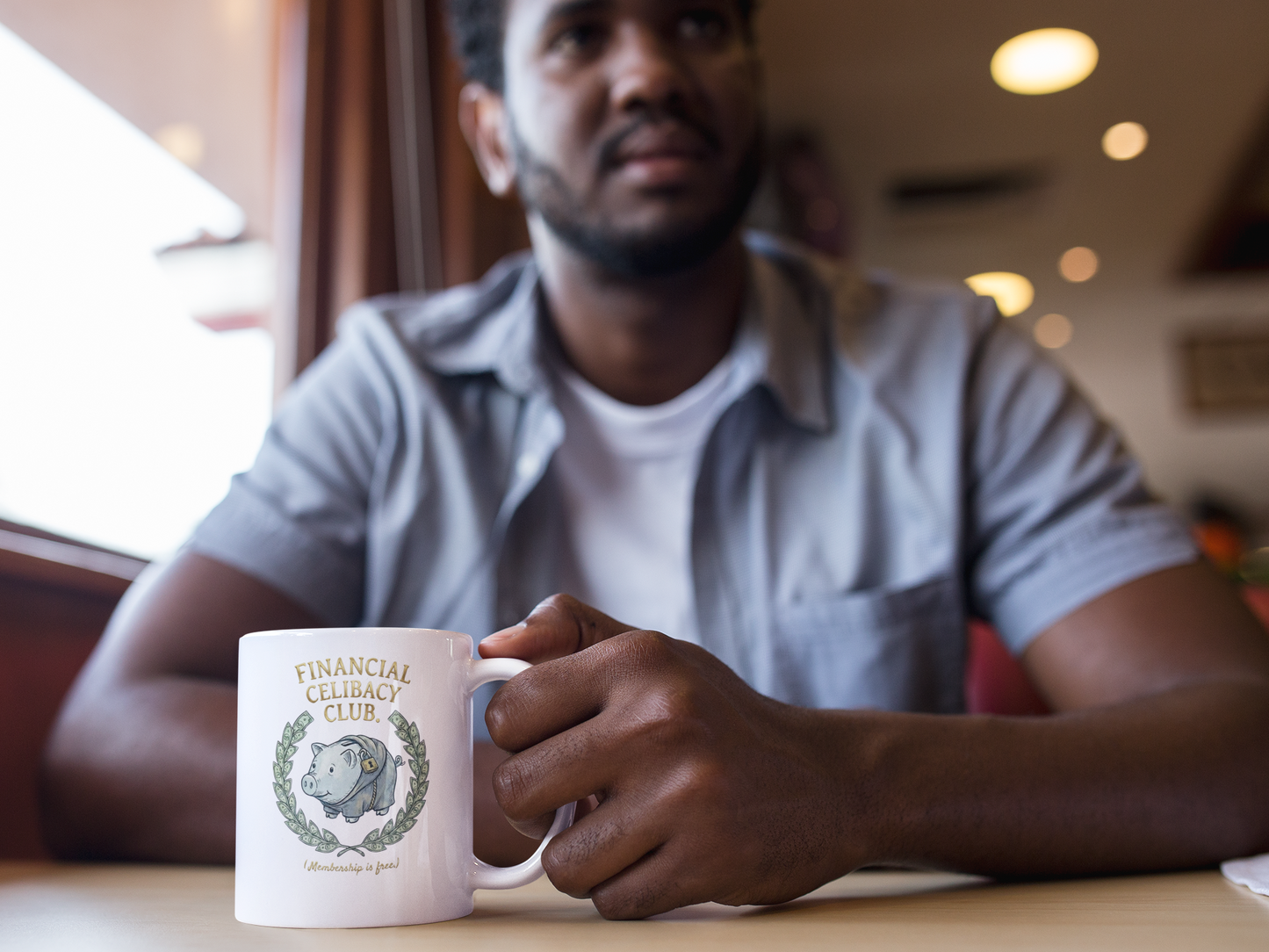 Financial Celibacy Club Mug - Funny Piggy Bank Saver Gift