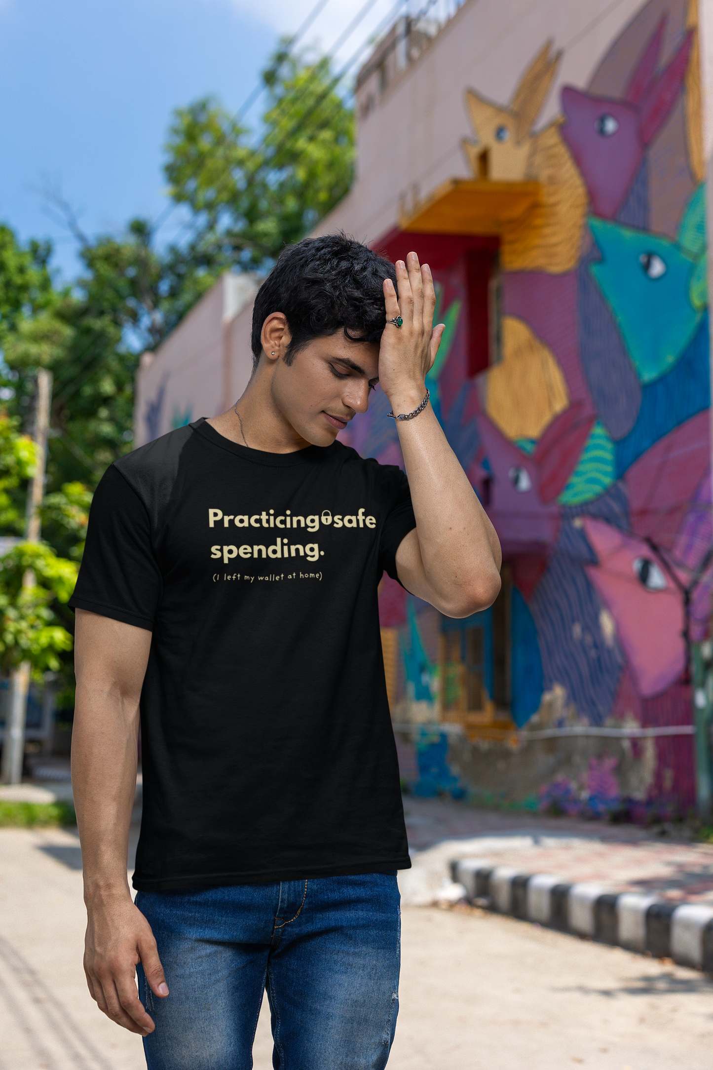 "Practicing Safe Spending" T-Shirt | Funny Personal Finance & Budgeting T-Shirt | Frugal Investor Gift