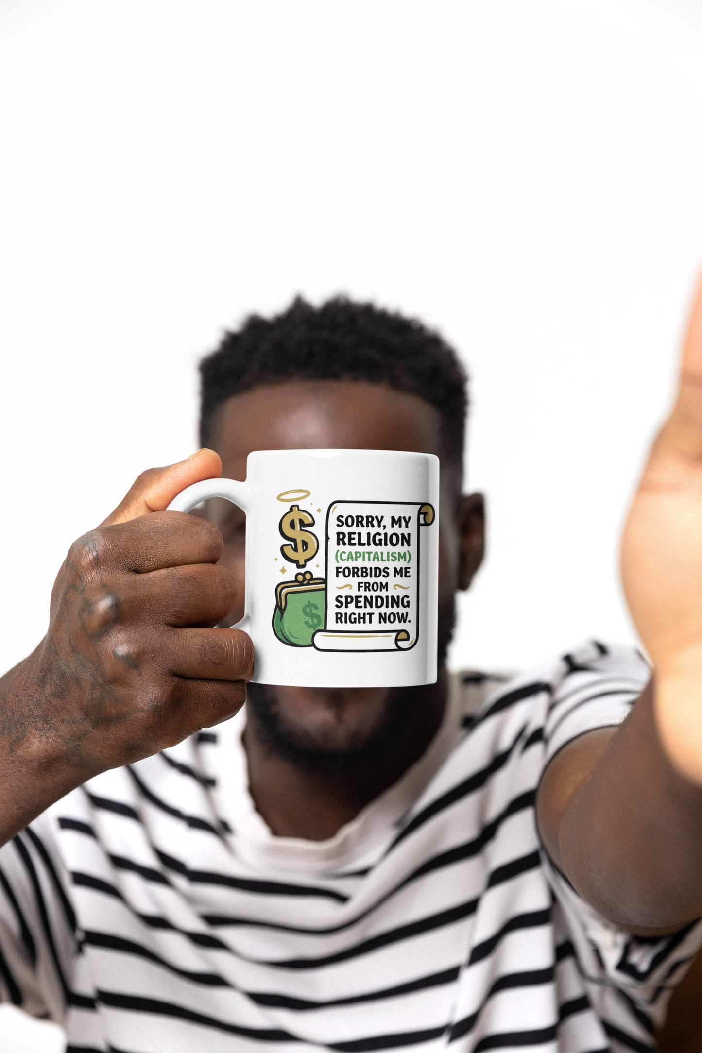 "Sorry My Religion Is Capitalism" Mug | Funny Money Saving Gift