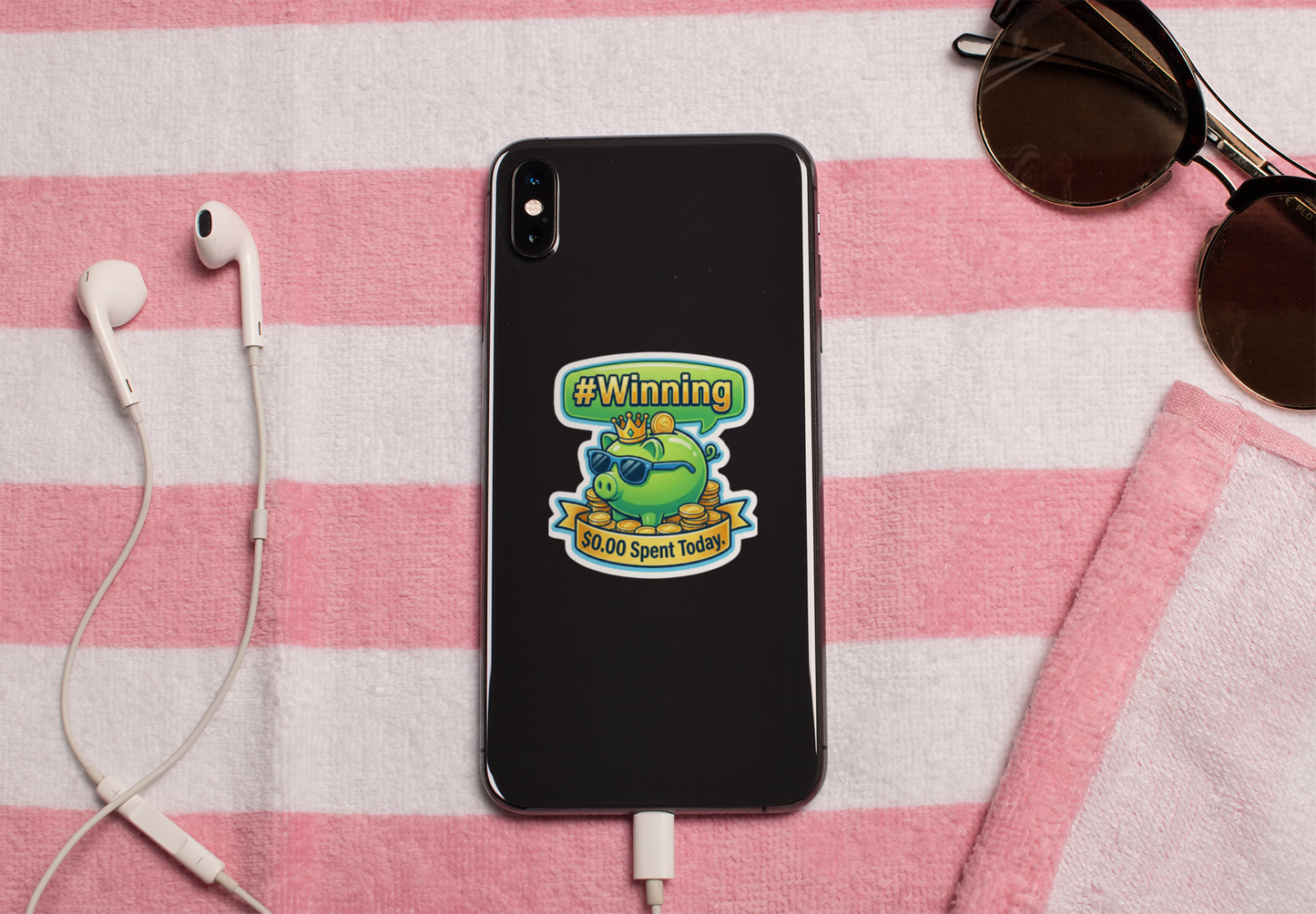 $0.00 Spent Today #Winning Sticker – The "No-Spend Day" Badge for Savers & Investors